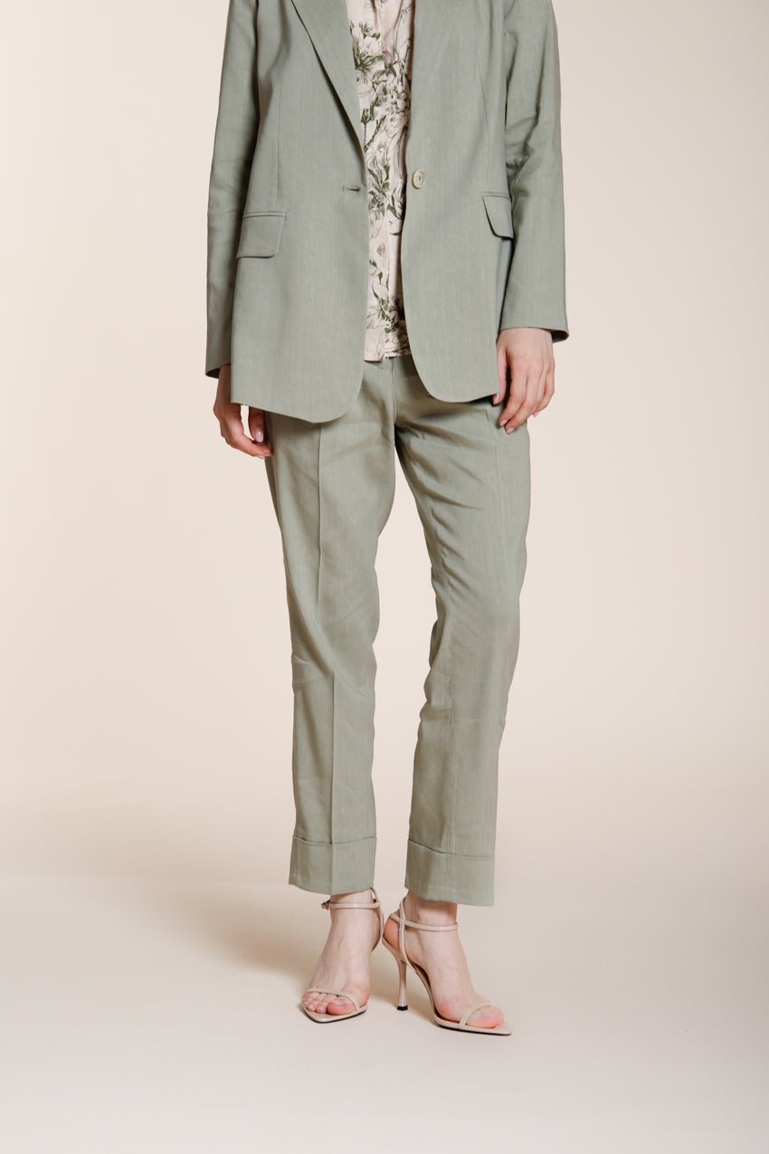 New York Carrot Sartoriale Hose Chino Damen aus Leinenmischgewebe carrot fit