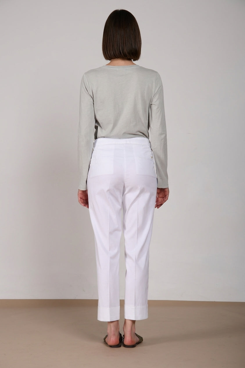 New York Carrot Sartoriale 1 Pince women’s chino trousers in cotton and silk satin carrot fit ①