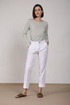 New York Carrot Sartoriale 1 Pince women’s chino trousers in cotton and silk satin carrot fit ①