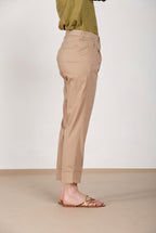 New York Carrot Sartoriale 1 Pince pantalon chino femme en satin de coton et soie carrot fit 
