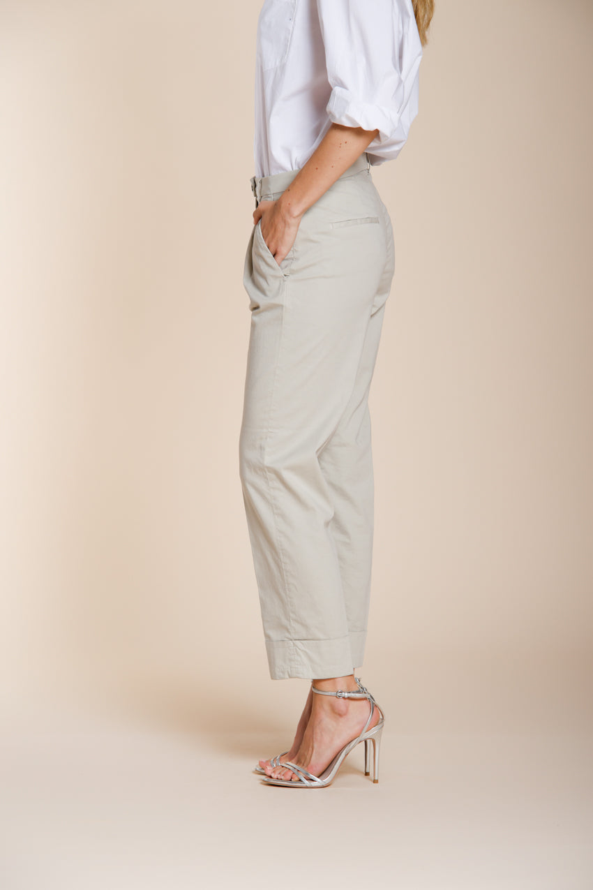 New York Carrot Sartoriale 1 Pince Damen-Chinohose aus Baumwoll- und Seidensatin carrot fit ①