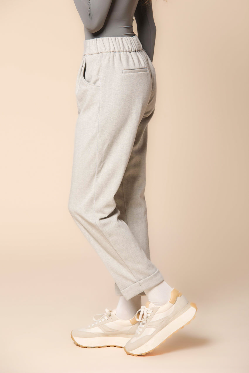 Easy Jogger pantaloni chino donna in jersey con fantasia resca relaxed fit