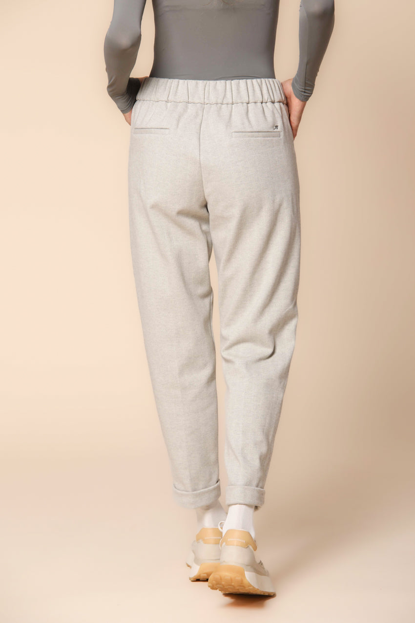 Easy Jogger pantaloni chino donna in jersey con fantasia resca relaxed fit