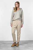 Easy Jogger Damen-Chinohose aus Jersey mit Mikromuster, Relaxed Fit