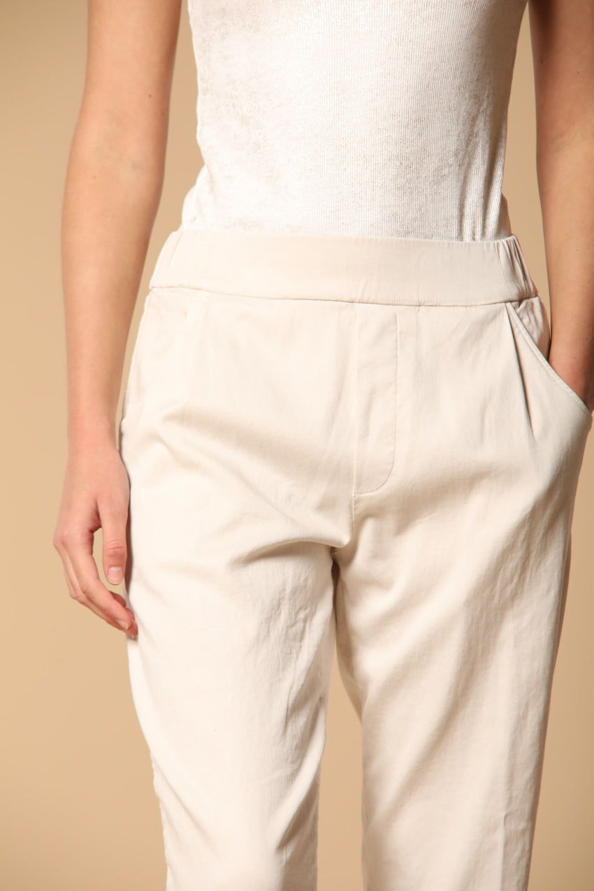 Easy Jogger pantalón chino mujer en felpa carrot fit