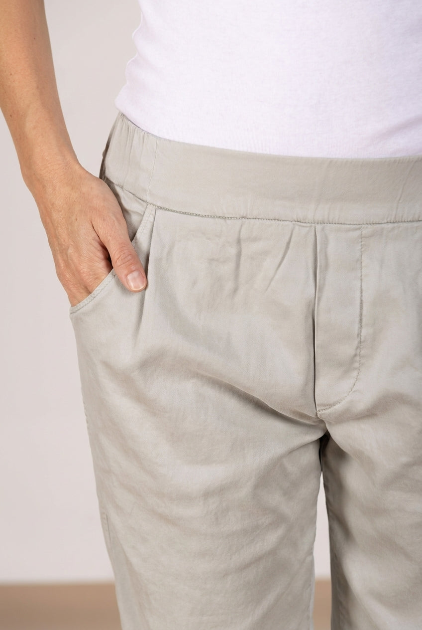 Easy Jogger pantalón chino mujer en felpa elástica relaxed fit