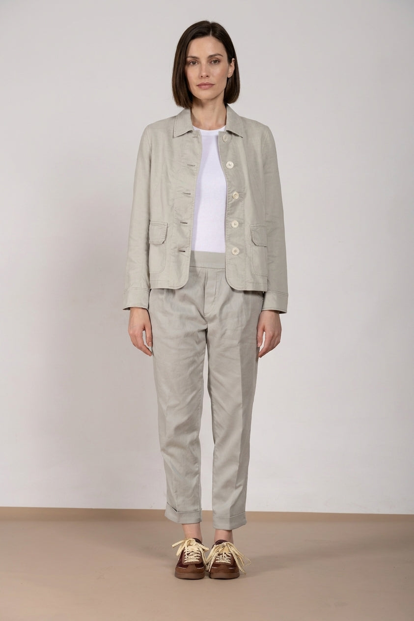 Easy Jogger pantalón chino mujer en felpa elástica relaxed fit