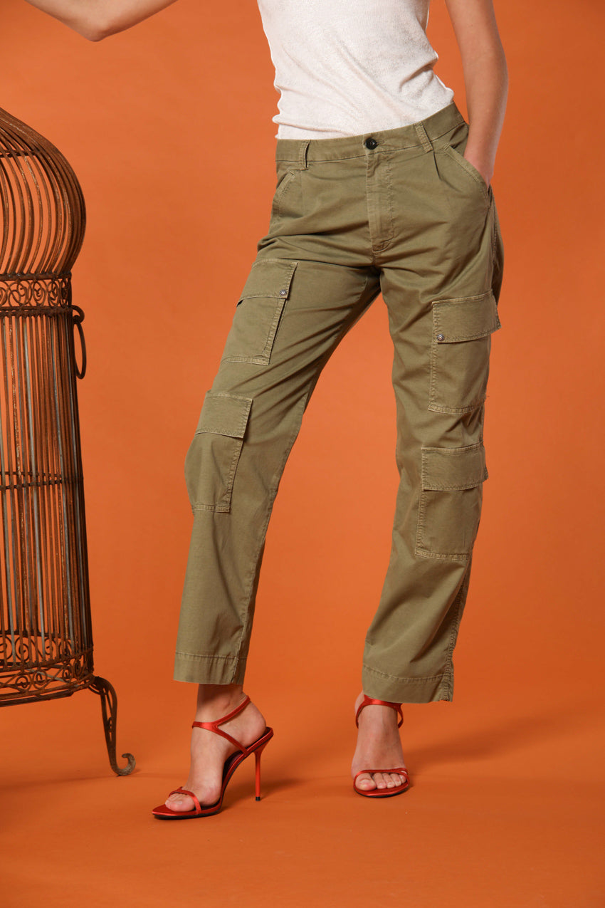 Evita Cargo pantalón cargo mujer en gabardina elax relaxed fit 