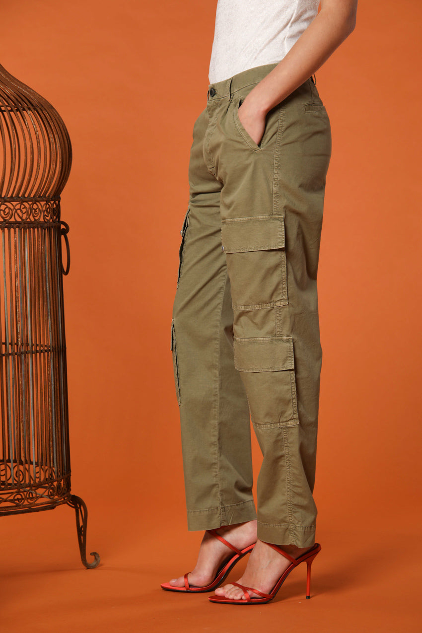 Evita Cargo pantalón cargo mujer en gabardina elax relaxed fit 