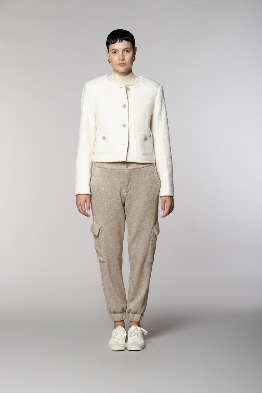 Easy Cargo women’s cargo pants in jersey lurex relaxed fit