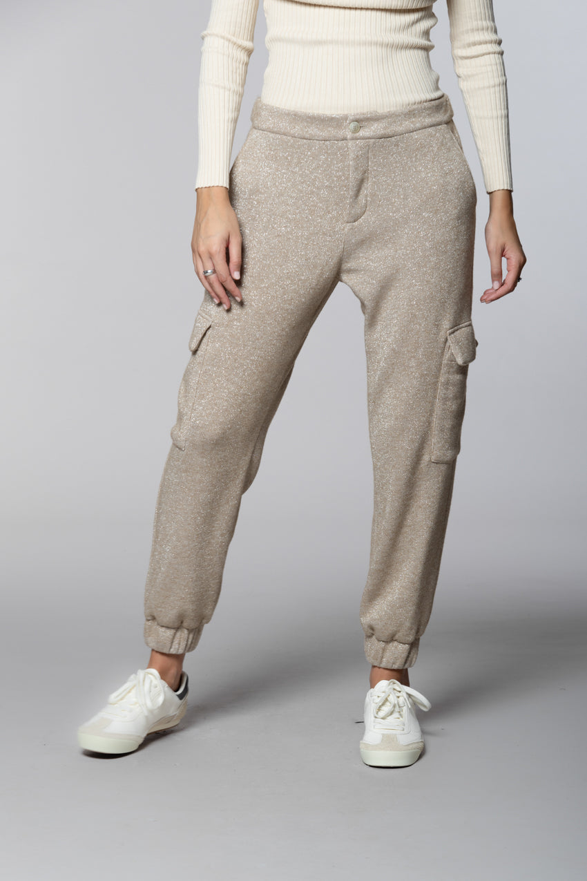 Easy Cargo women’s cargo pants in jersey lurex relaxed fit