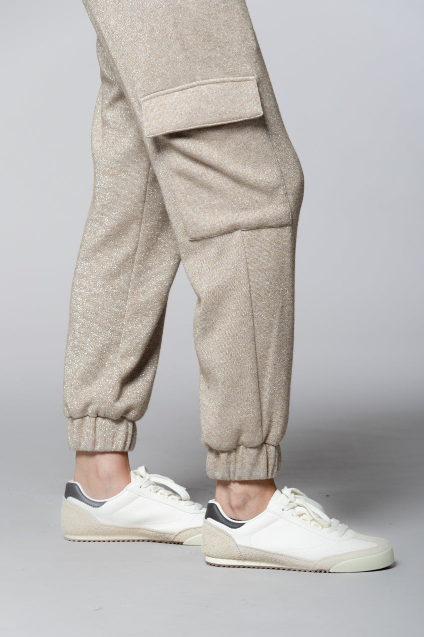 Easy Cargo women’s cargo pants in jersey lurex relaxed fit