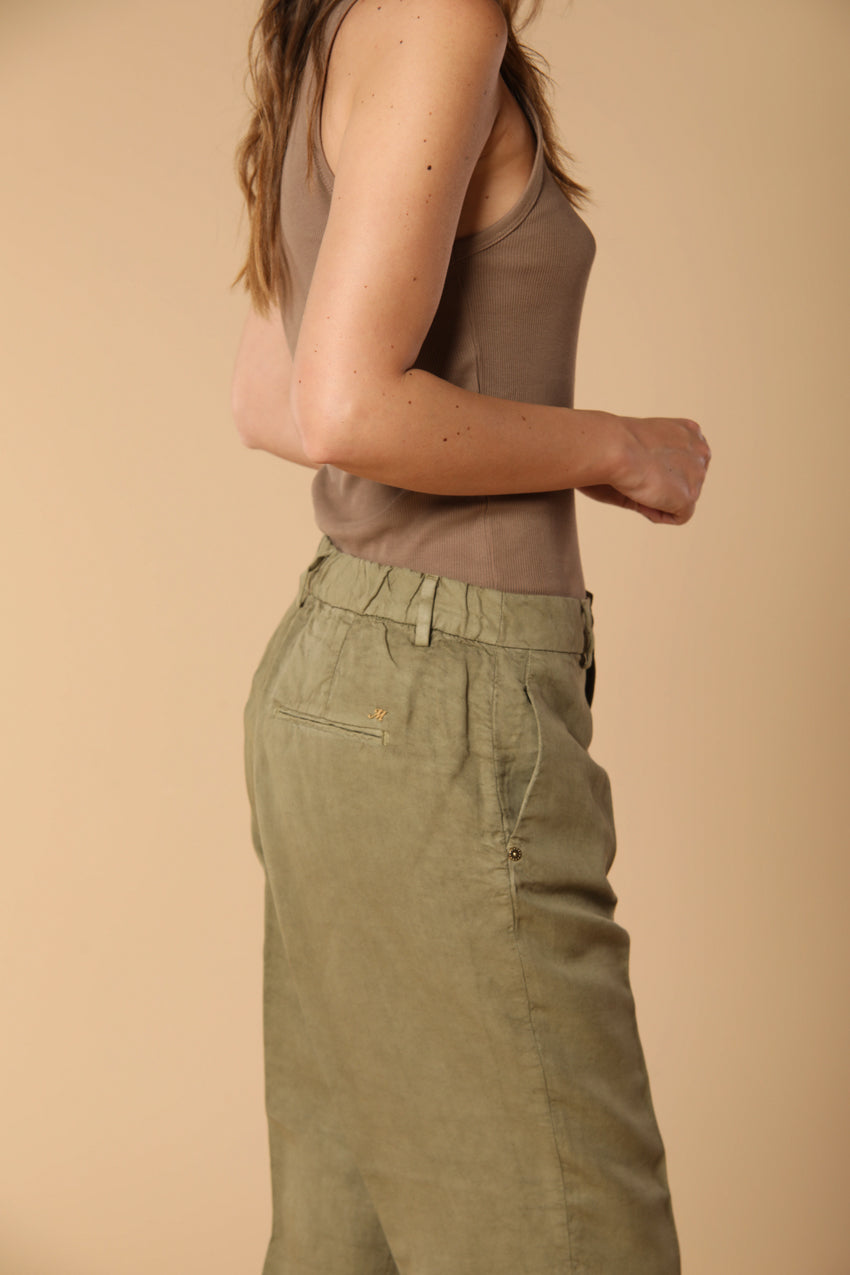 Linda Summer pantalone chino jogger donna in stuoia relaxed fit