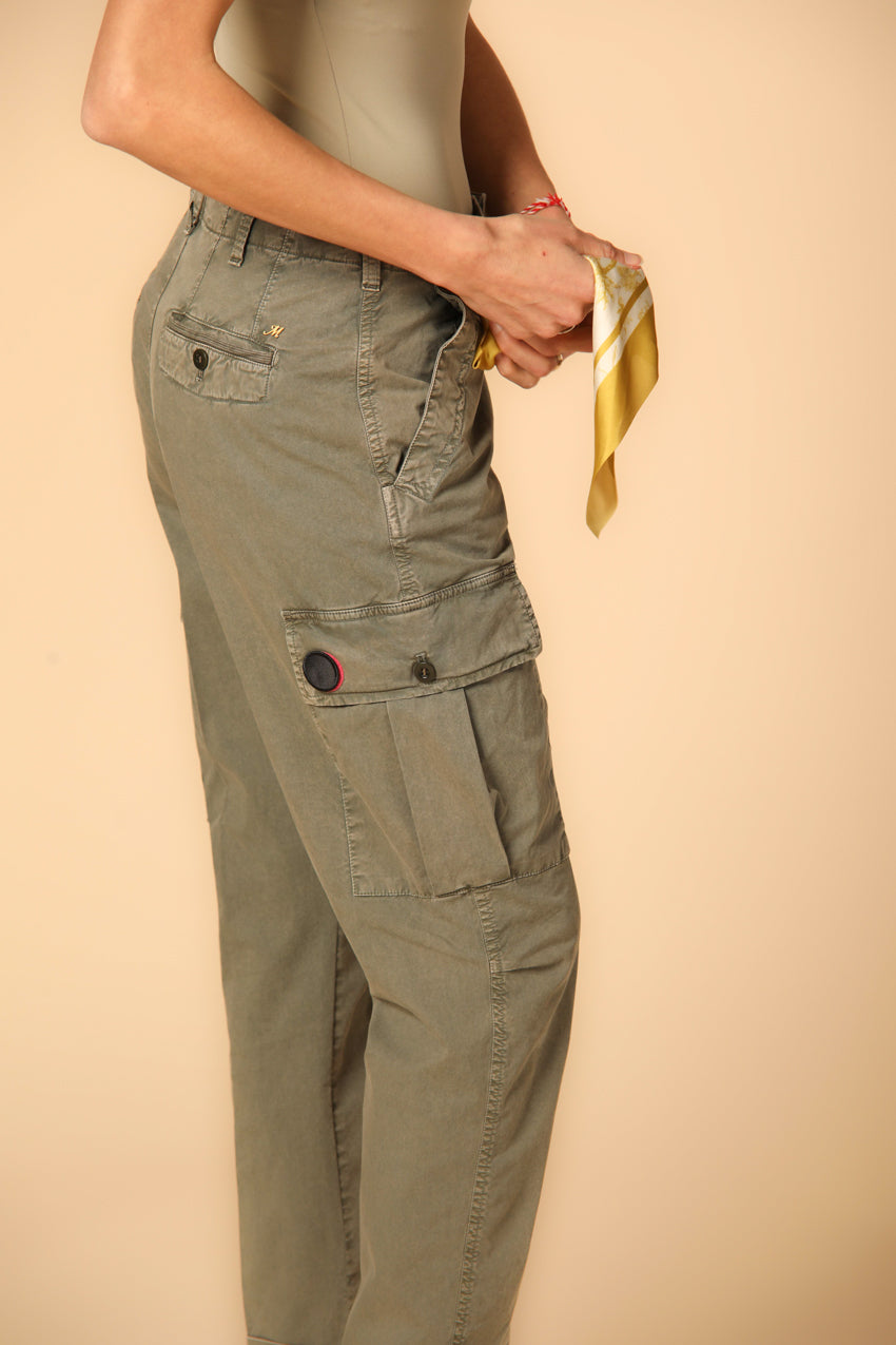 immagine 3 di pantalone cargo donna modello Judy Archivio W in verde militare fit relaxed di Mason's