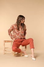 Judy Archivio Damen Cargo-Hose aus Stretch-Baumwoll-Twill Relaxed Fit