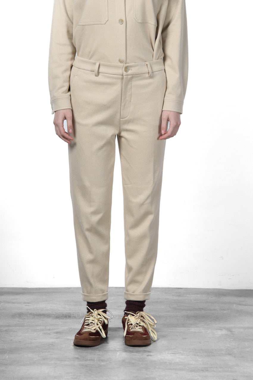 New York Cozy pantalone chino donna in jersey relaxed fit