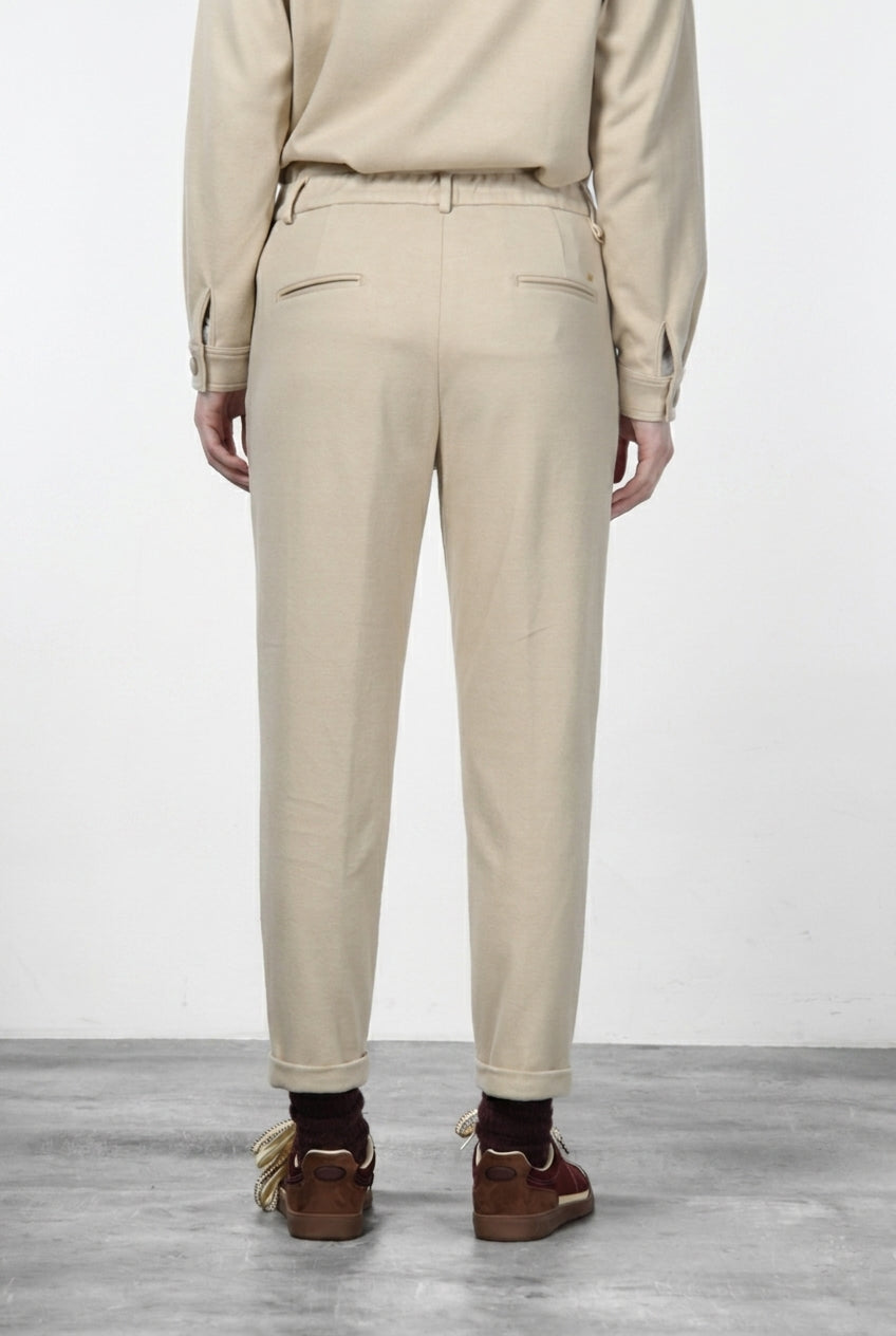 New York Cozy pantalone chino donna in jersey relaxed fit