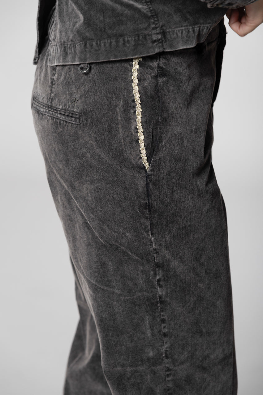 New York Cozy pantalone chino donna in velluto 1000 righe carrot fit