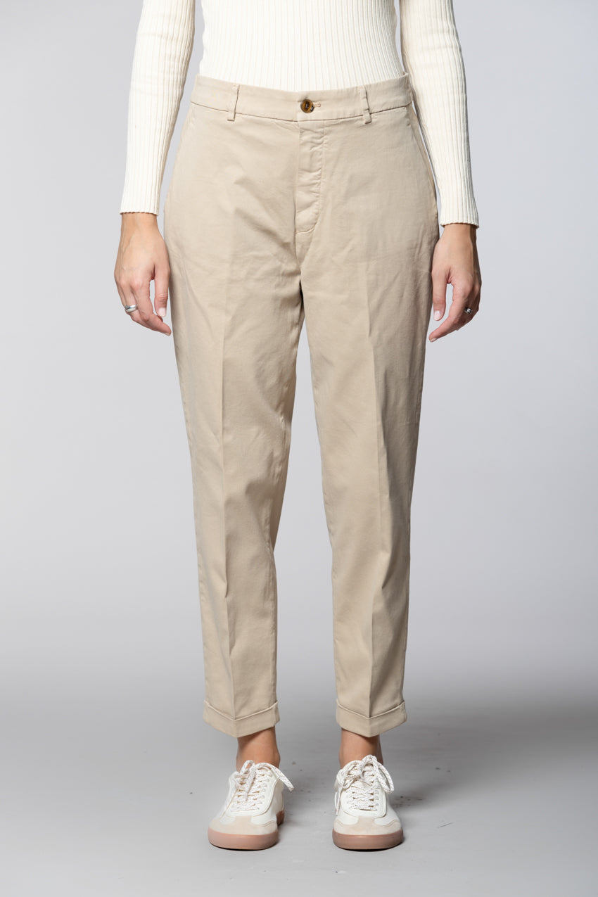 New York Cozy pantalon chino femme en gabardine carrot fit