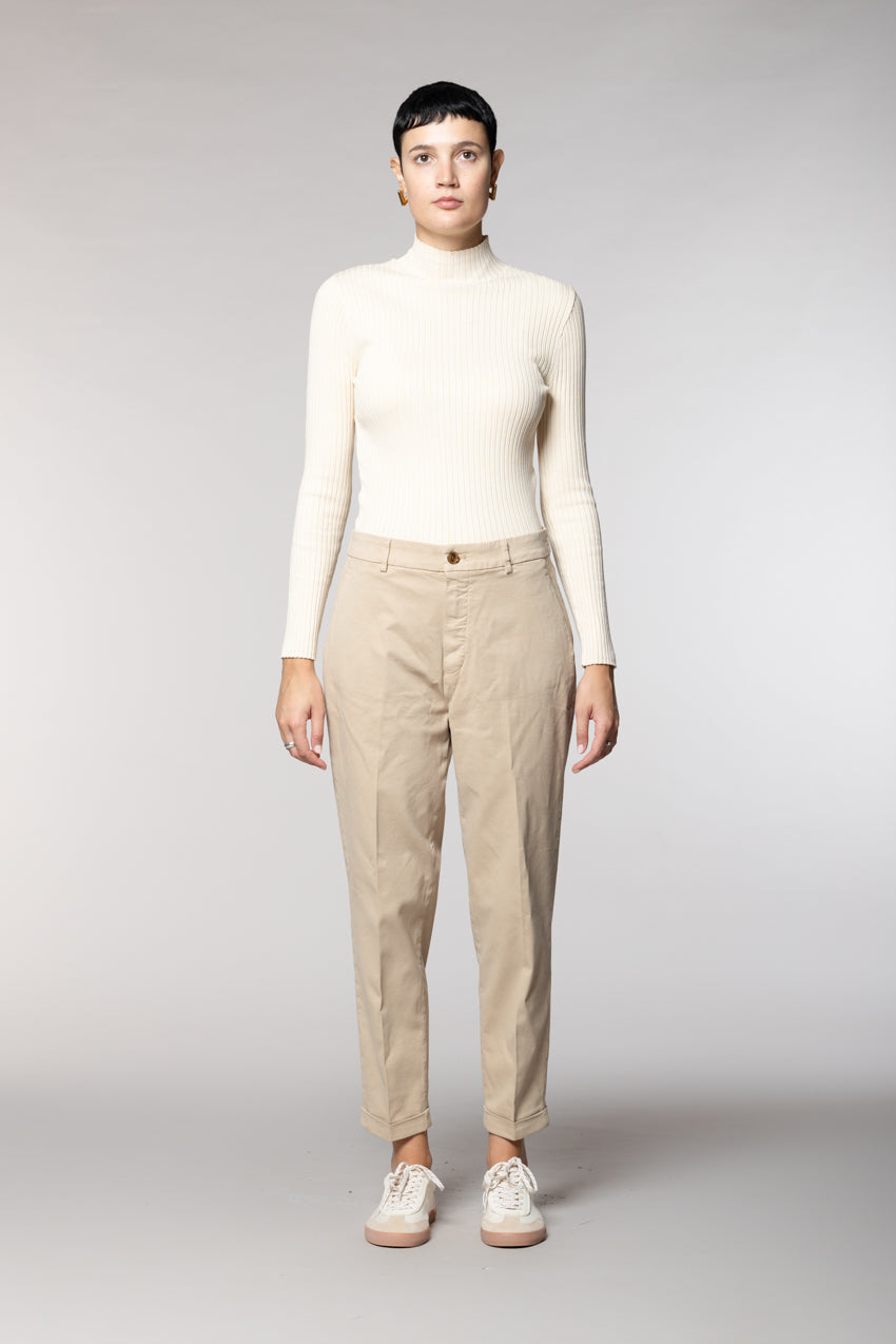 New York Cozy pantalon chino femme en gabardine carrot fit