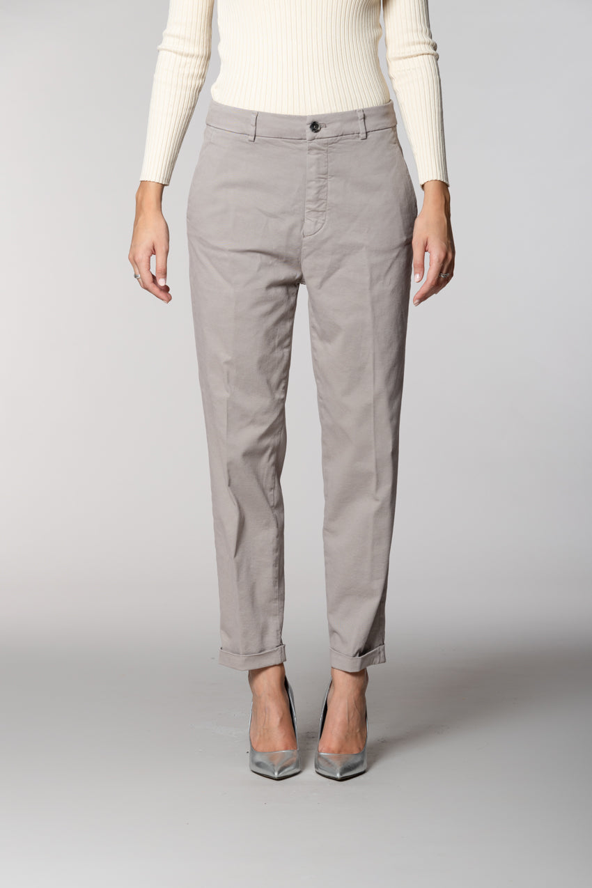 New York Cozy pantalon chino femme en gabardine carrot fit