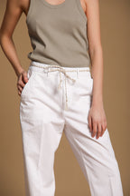 New York Cozy Straight pantalón chino mujer en sarga de lino y algodón straight fit