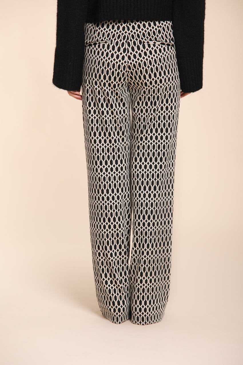 Foto 4 Easy Straight pantalone chino donna in jersey con disegno rombo straight fit