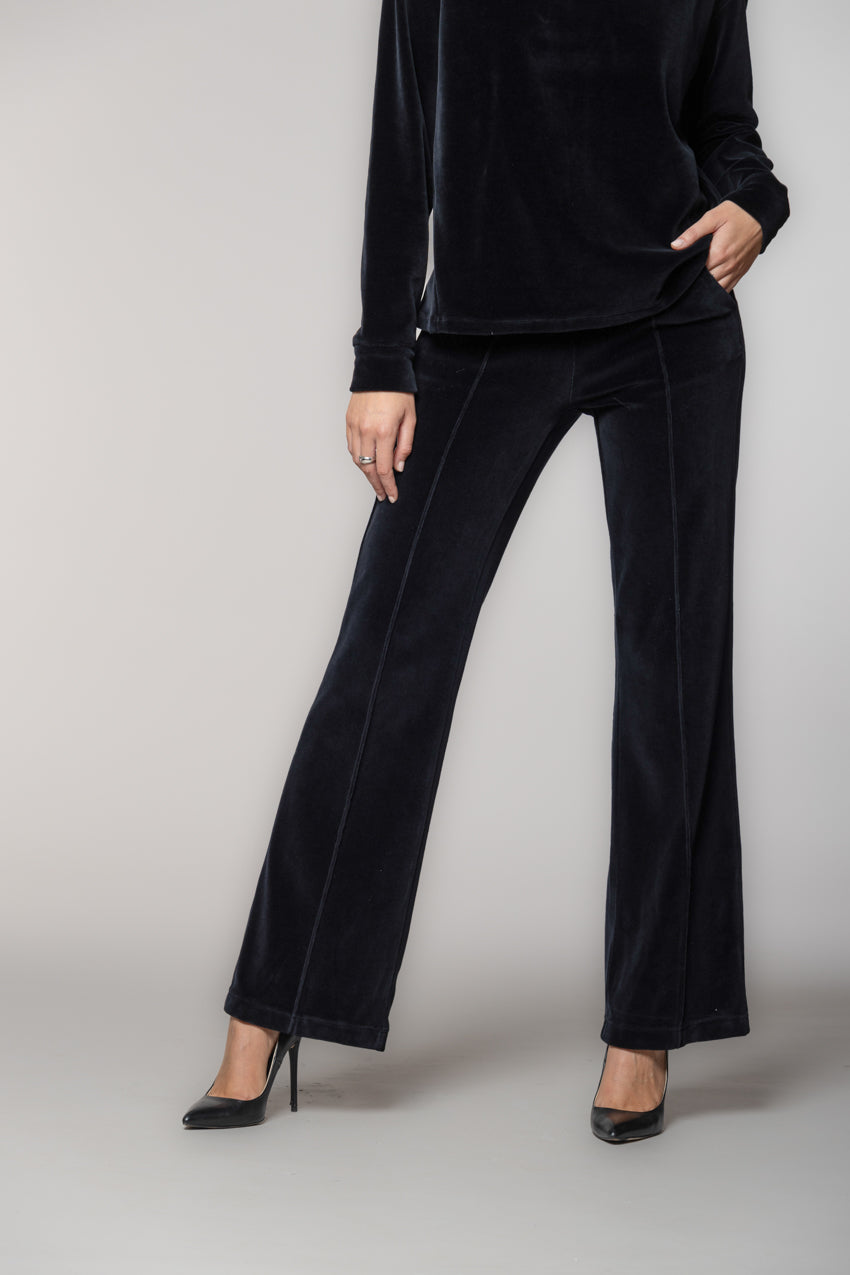 Easy Straight pantalone chino donna in jersey ciniglia straight fit
