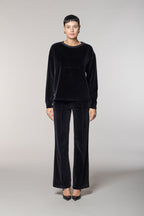 Easy Straight pantalone chino donna in jersey ciniglia straight fit