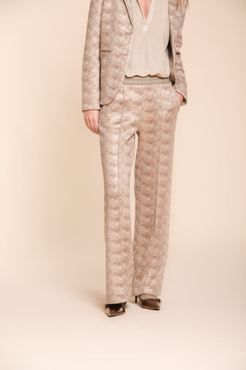 Foto 3 Easy Straight Elax pantalone chino donna in jersey lurex straight fit