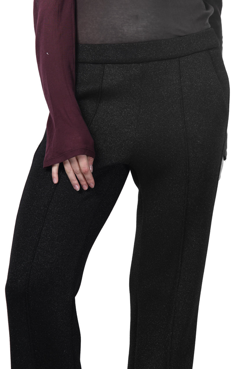 Easy Straight pantalone chino donna in jersey lurex effetto maglia straight fit