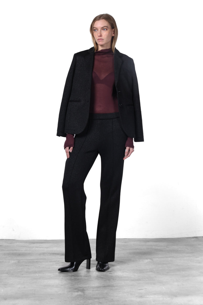 Easy Straight pantalone chino donna in jersey lurex effetto maglia straight fit
