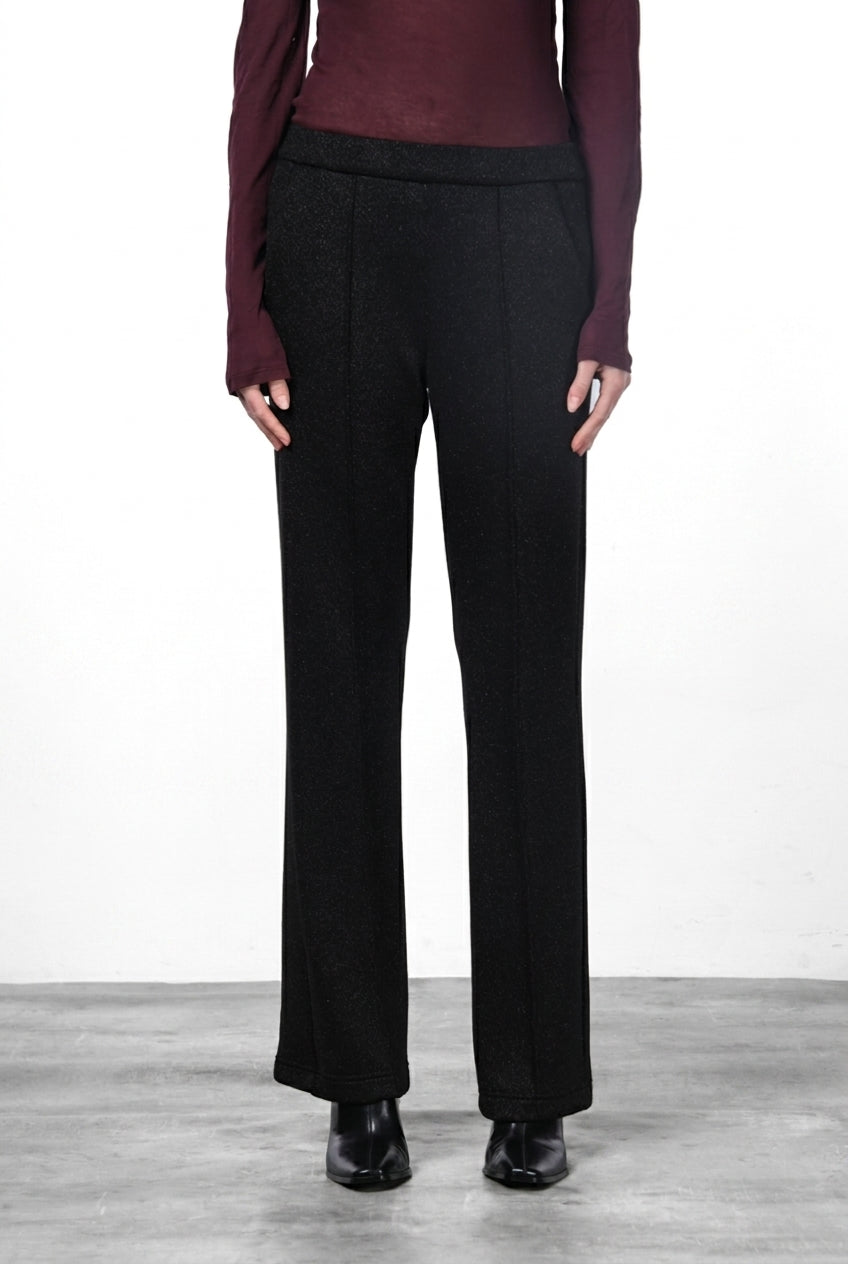 Easy Straight pantalone chino donna in jersey lurex effetto maglia straight fit