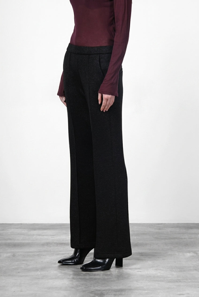 Easy Straight pantalone chino donna in jersey lurex effetto maglia straight fit
