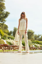 Easy Straight Hose Cargo Jogger Damen aus Häkelstrick straight fit