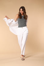 New York Cropped pantalón chino mujer en gabardina straight fit