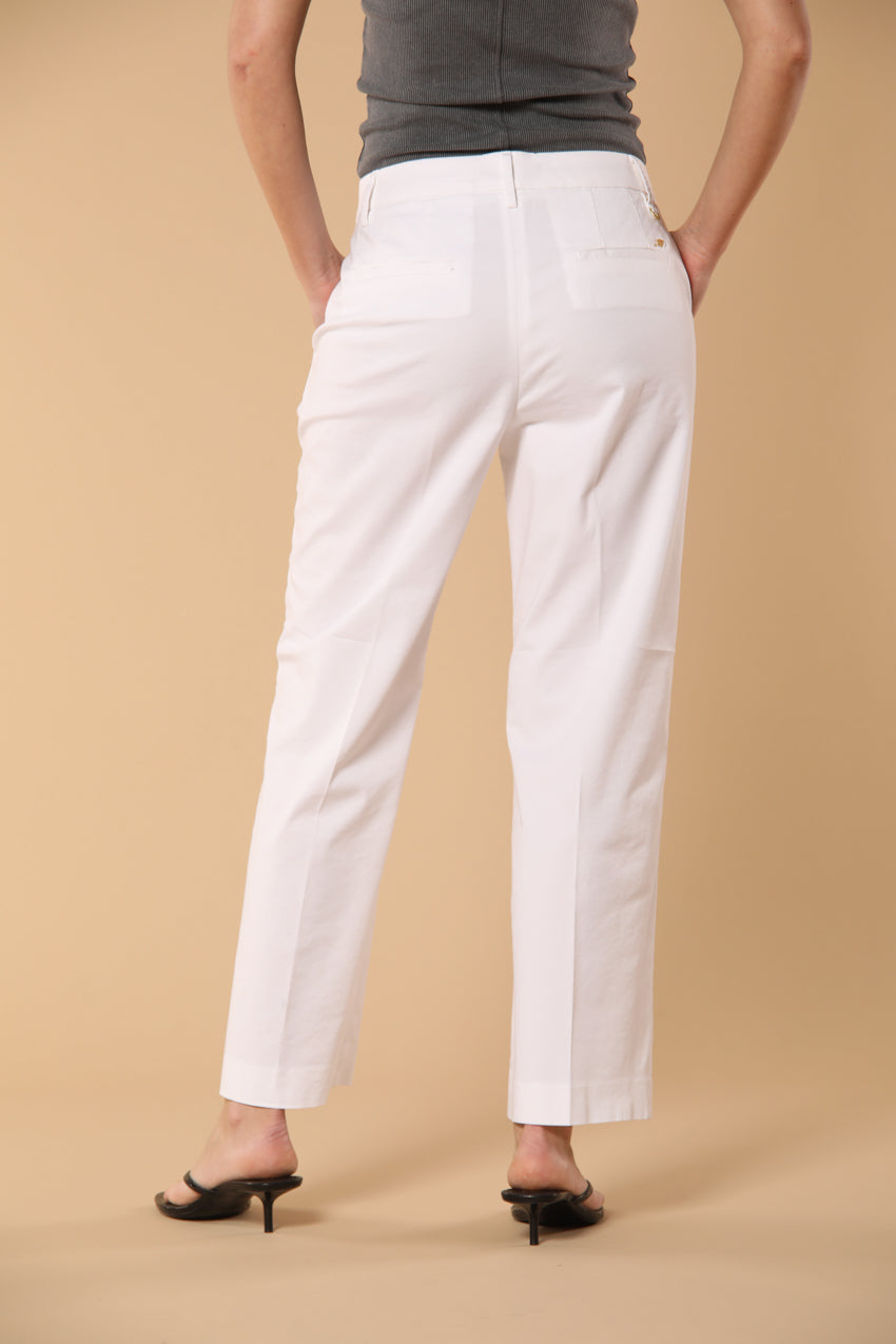 New York Cropped pantalón chino mujer en gabardina straight fit