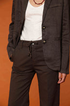 New York Straight pantalón chino mujer en twill de algodón y lino straight fit