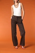 New York Straight pantalón chino mujer en twill de algodón y lino straight fit