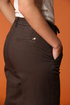 New York Straight pantalón chino mujer en twill de algodón y lino straight fit