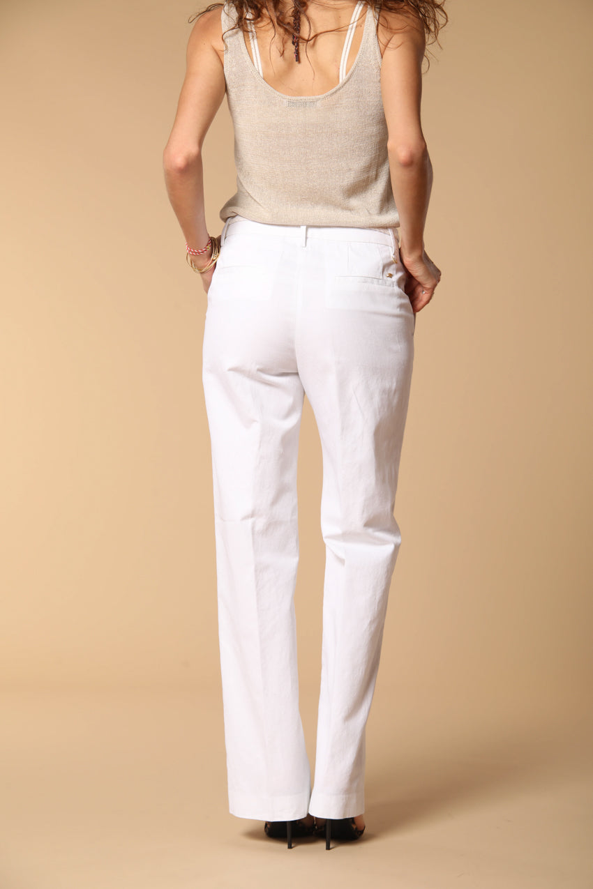 New York Straight pantalone chino donna in twill di cotone e lino straight fit