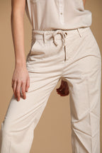 New York Straight pantalón chino mujer en twill de algodón y lino straight fit