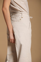 New York Straight pantalón chino mujer en twill de algodón y lino straight fit