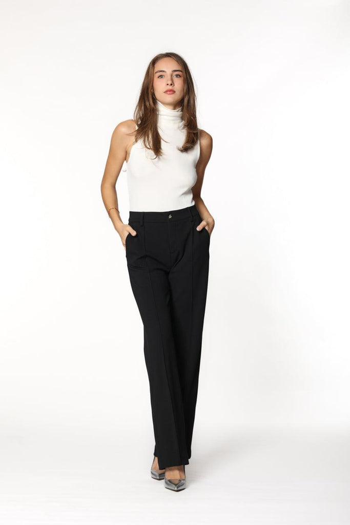 picture 3 of women's New York Straight chino pants in black jersey by Mason's