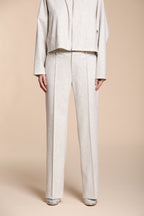 Foto 1 New York Straight pantalone chino donna in jersey flanella straight fit