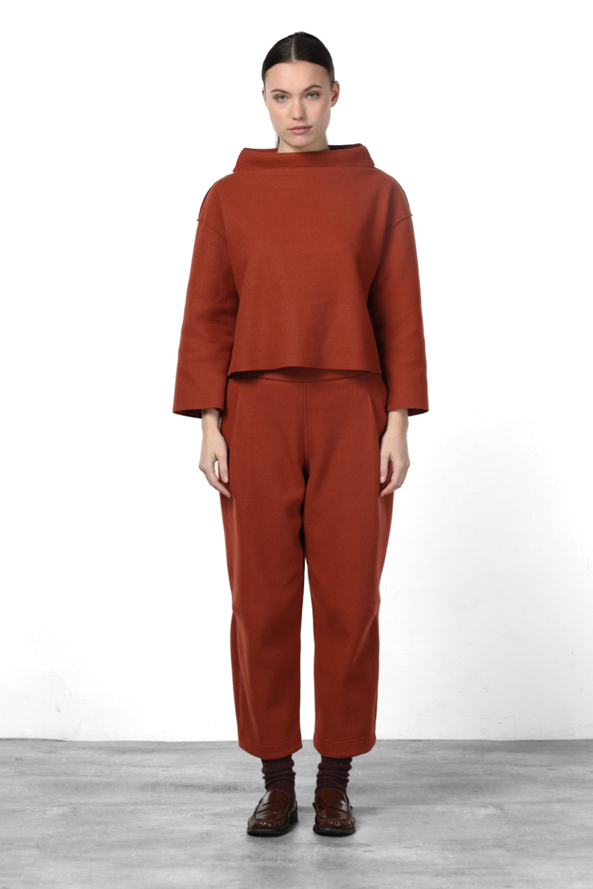 Damen-Chinohose aus Wolltuch im Balloon Fit