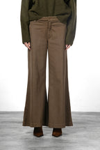 New York Palazzo women’s chino trousers in gabardine, wide leg