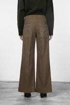New York Palazzo women’s chino trousers in gabardine, wide leg