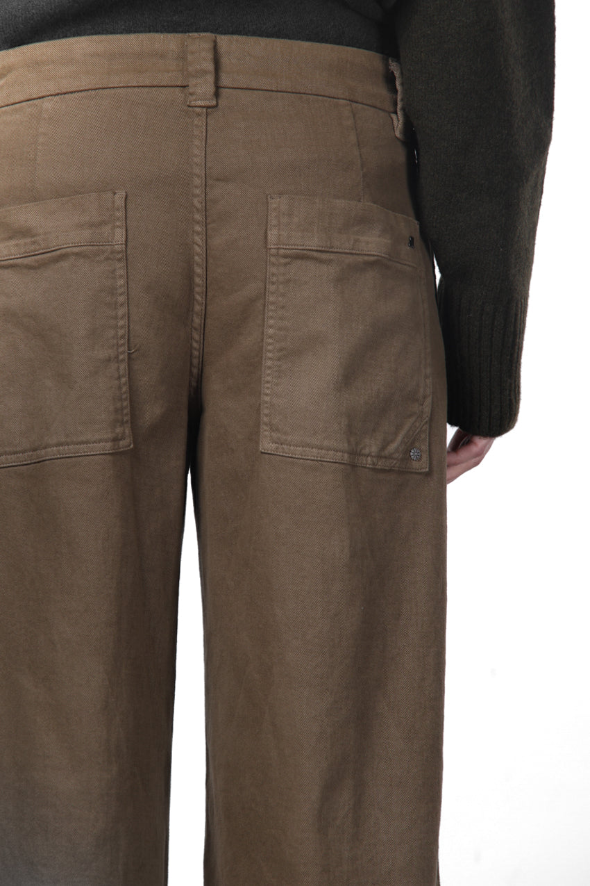 New York Palazzo women’s chino trousers in gabardine, wide leg
