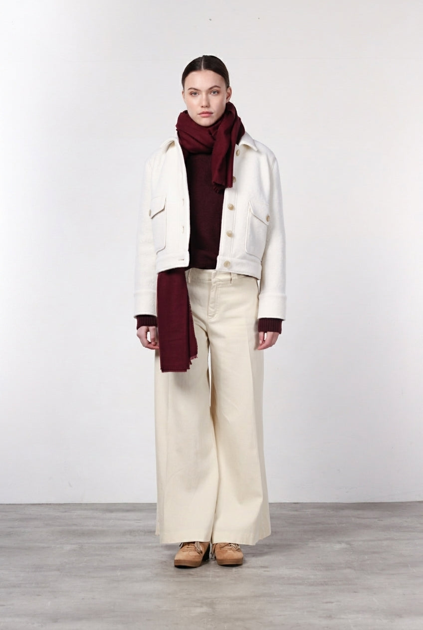 New York Palazzo Chinohose für Damen aus Bio-Baumwoll-Bull und Wolle mit wide leg